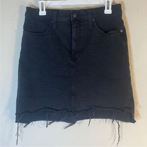 Madewell Raw Hem Black Denim Skirt. 28.
